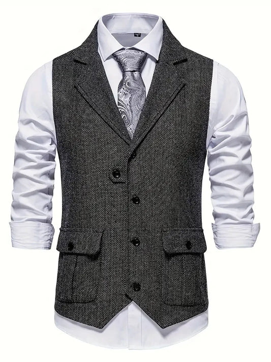 Blazer Heren | Klassiek Visgraatpatroon & Warme Uitstraling