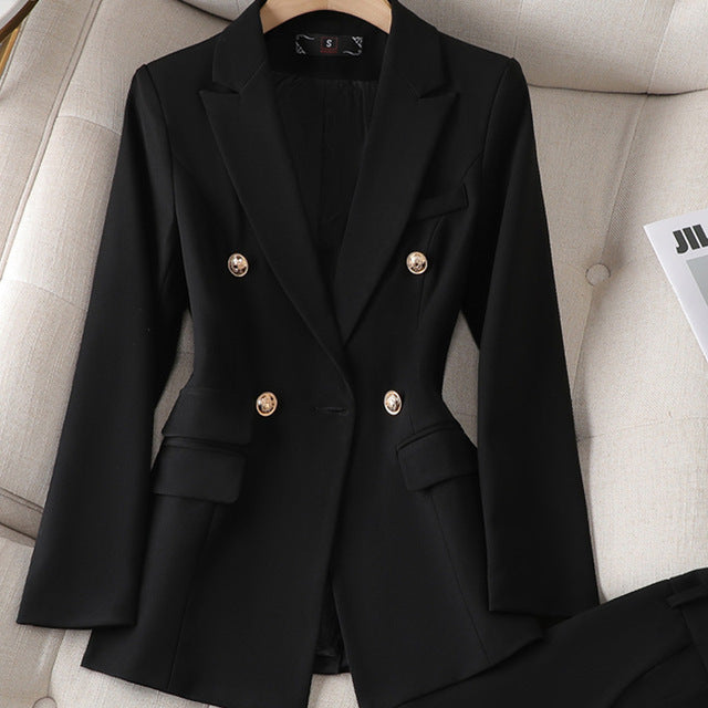 Elegant Blazer og Bukse Sæt til Selvbevidste Kvinder - Nova