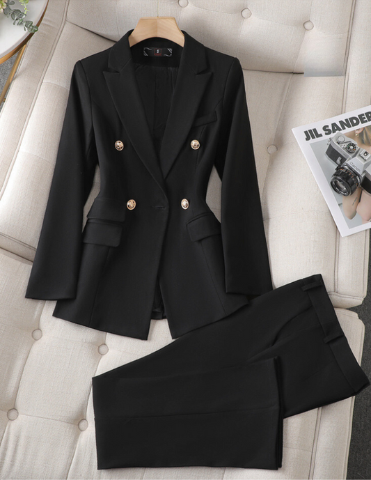 Elegant Blazer og Bukse Sæt til Selvbevidste Kvinder - Nova