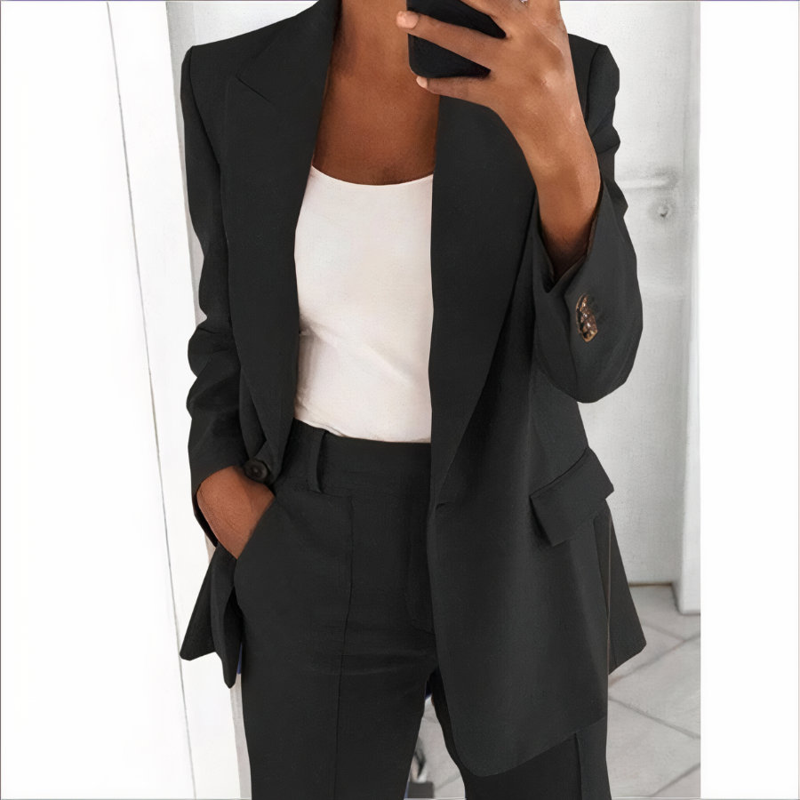 Stilfuld Blazer og Bukser Sæt til Kvinder - Let og Elegant