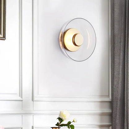 LuxRoyale Nordic Simple Round Gold-Toned Wall Light Circular LED Sconce