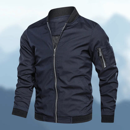 Gray | Trendy slim fit Bomber jacket dla mężczyzn