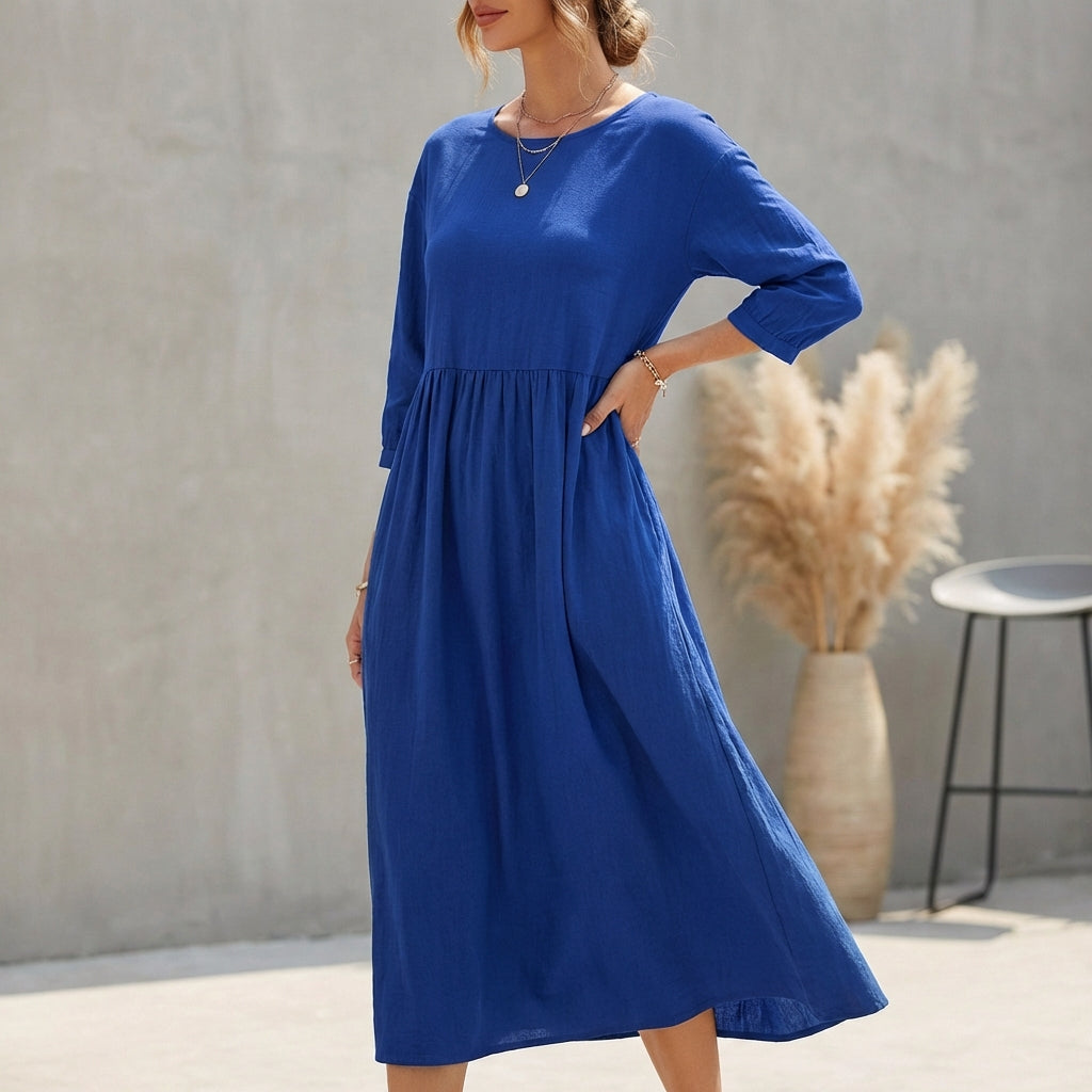 Breezy Bohemian Midi Dress - Effortless Chic for Sunny Days