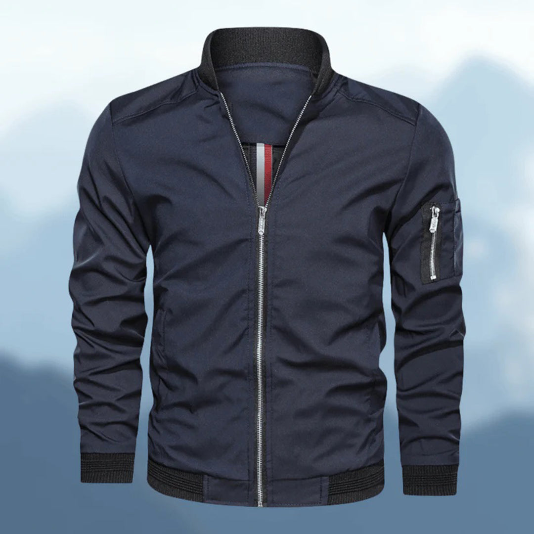Gray | Trendy slim fit Bomber jacket dla mężczyzn