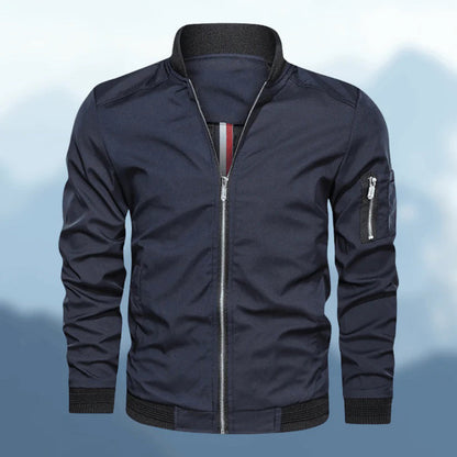 Gray | Trendy slim fit Bomber jacket dla mężczyzn