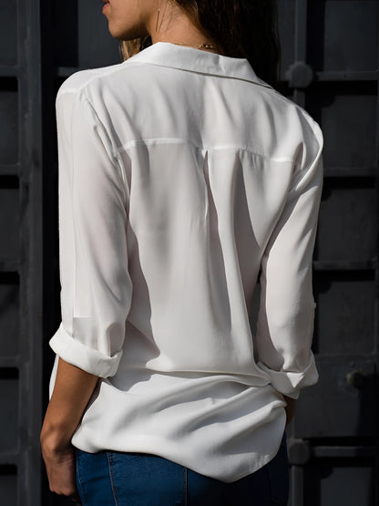 Blusa in seta fluida con scollo a V Donna | Linea Slanciata & Eleganza Morbida