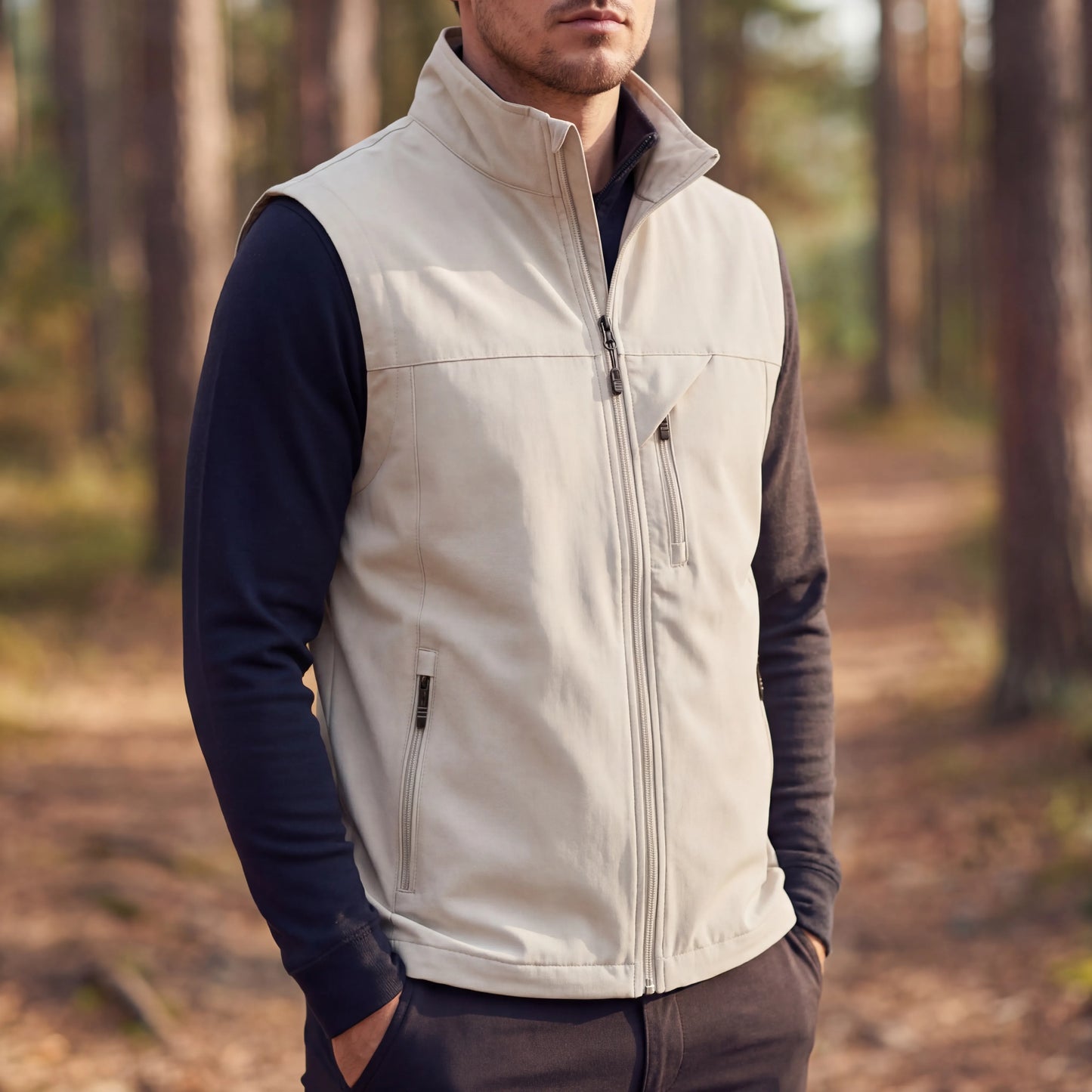 Bodywarmer herre | Letvægts udendørs vest åndbar