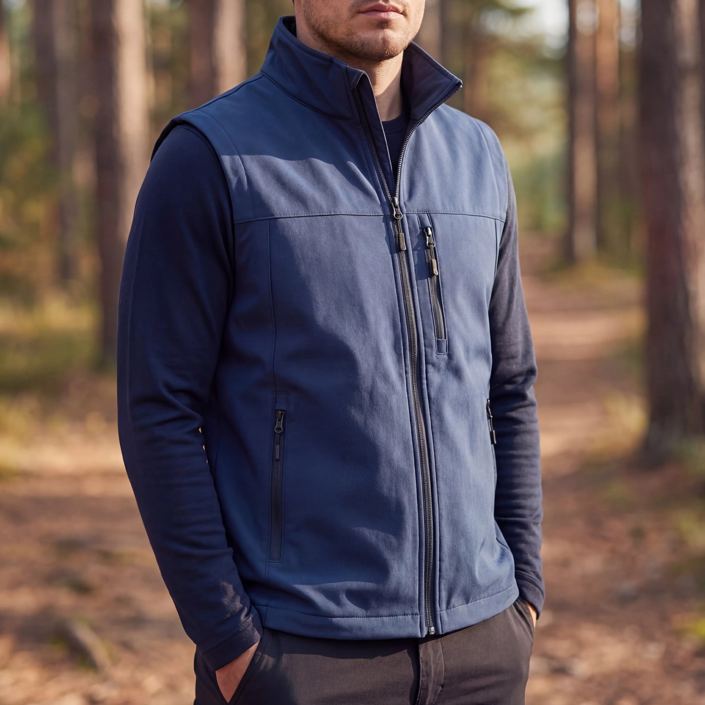 Bodywarmer herre | Letvægts udendørs vest åndbar