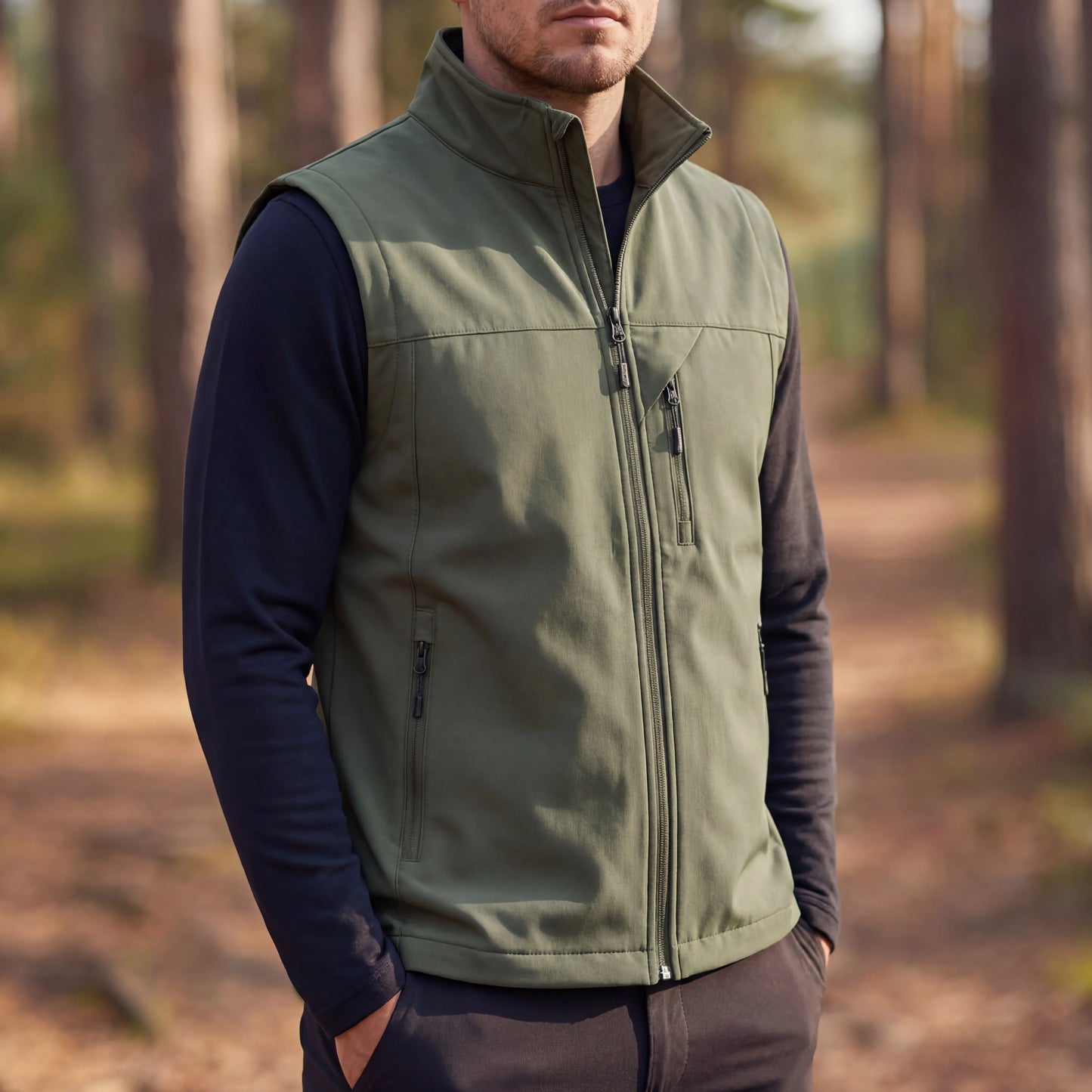 Bodywarmer herre | Letvægts udendørs vest åndbar
