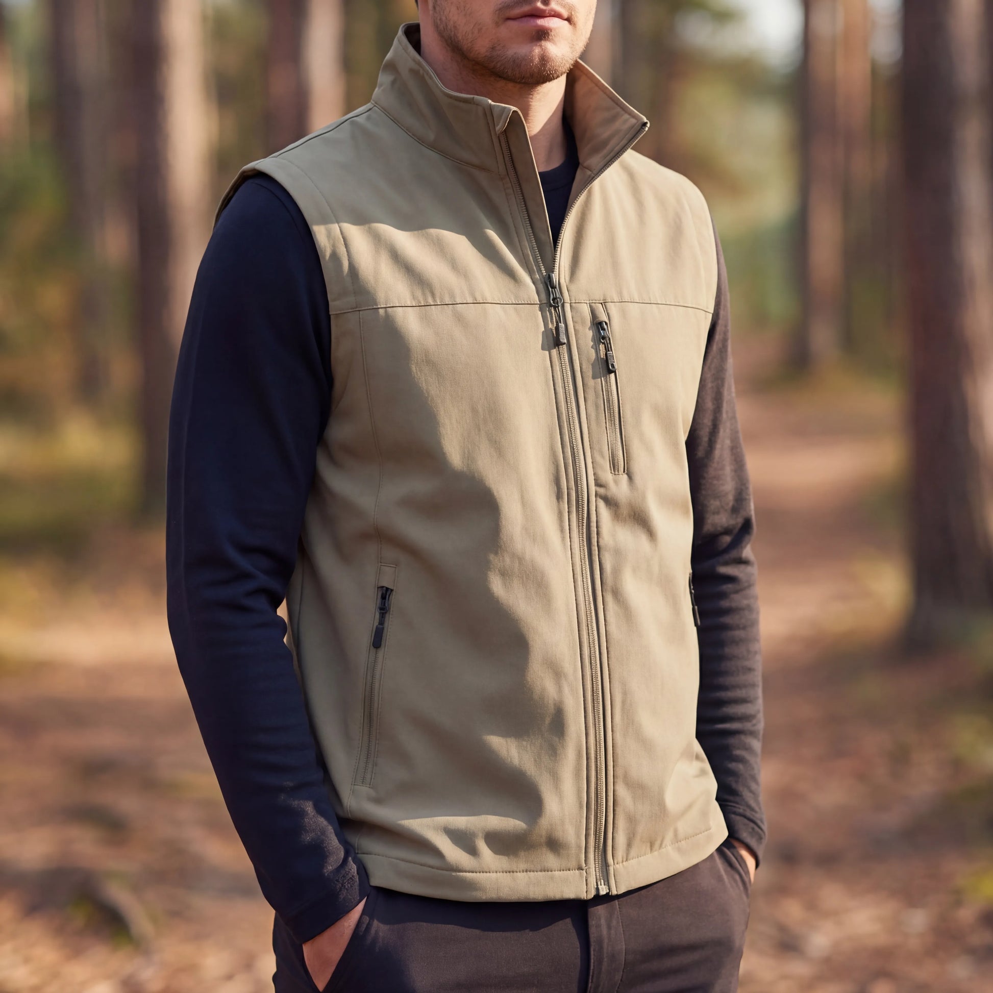 Bodywarmer herre | Letvægts udendørs vest åndbar