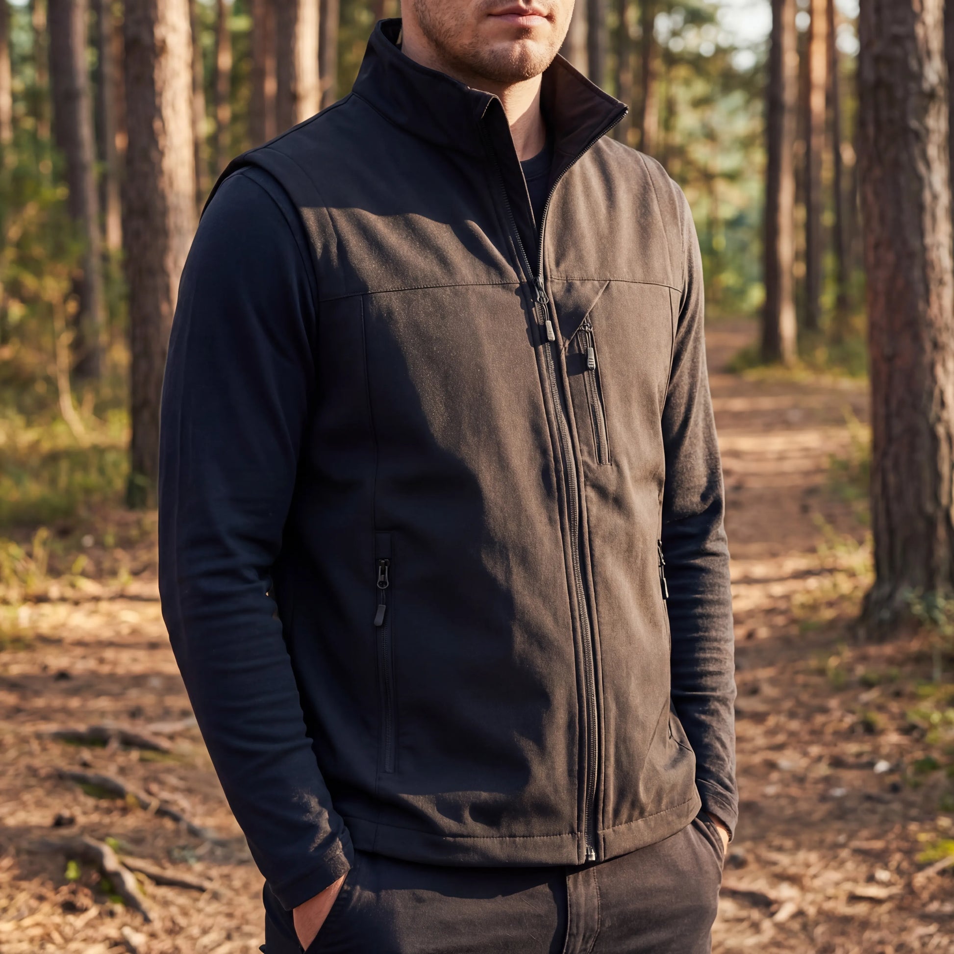 Bodywarmer herre | Letvægts udendørs vest åndbar