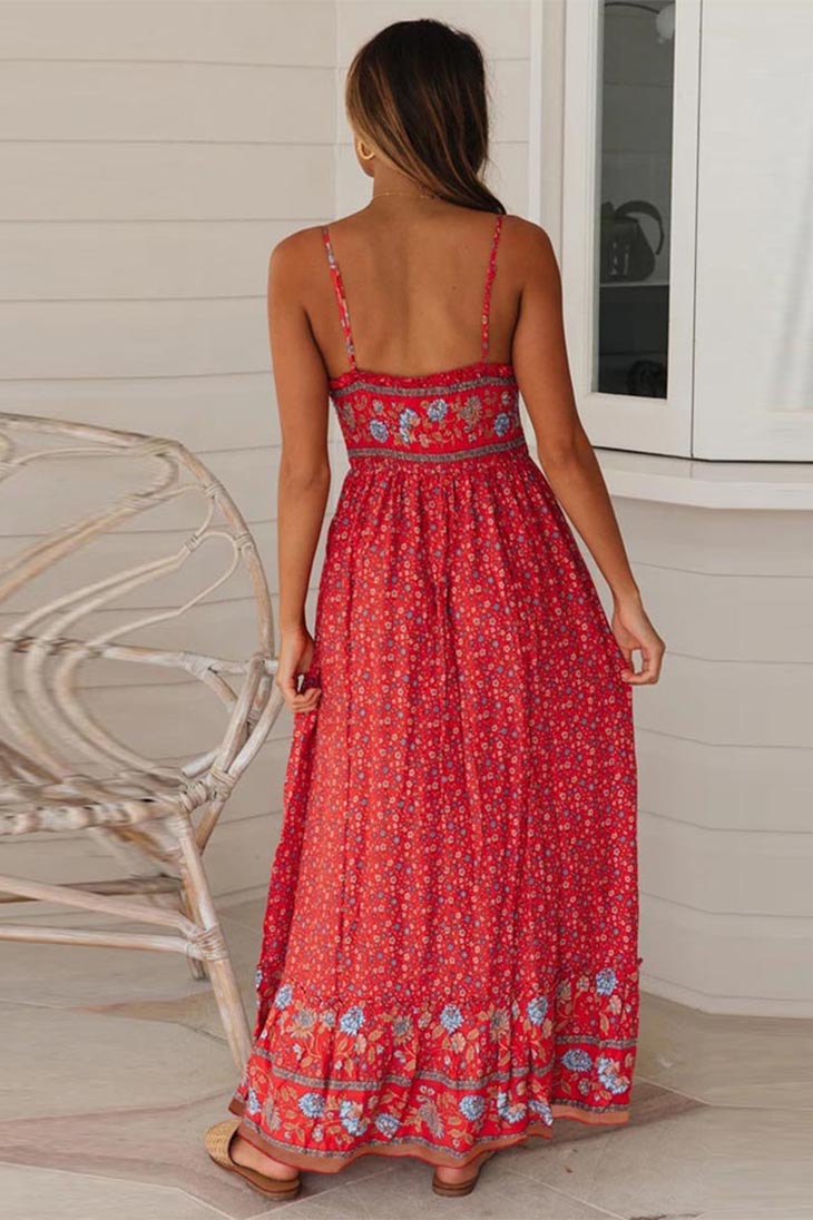 Boho Maxi Dress Empire Waist