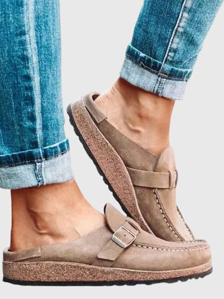 Siobhan | Suede Buckle Clogs