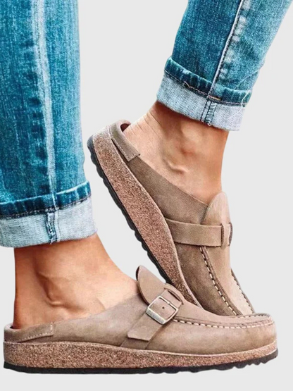 Siobhan | Suede Buckle Clogs