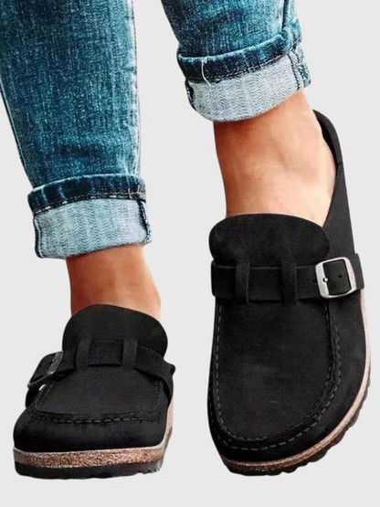 Siobhan | Suede Buckle Clogs
