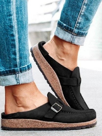 Siobhan | Suede Buckle Clogs