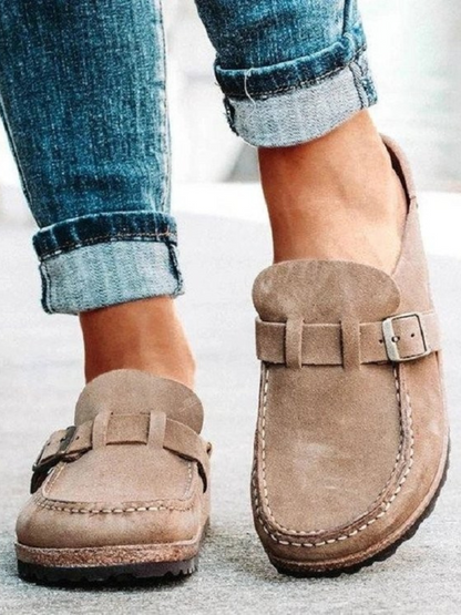 Siobhan | Suede Buckle Clogs