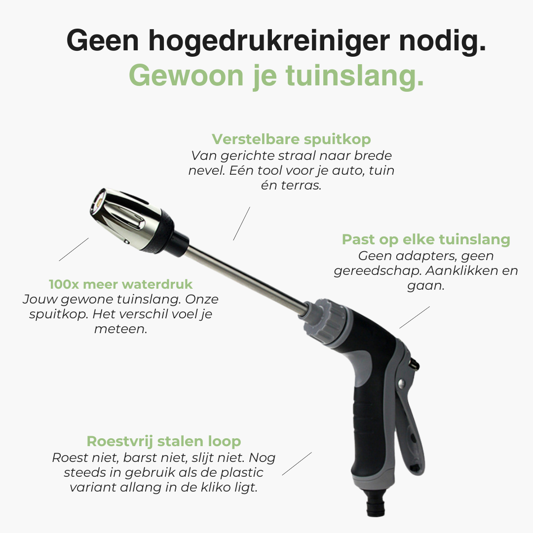 Hogedruk Opzetstuk Tuinslang - Krachtige Hogedruk Reiniging