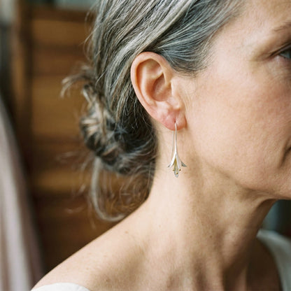 Boucles d'Oreilles en Argent Fleur