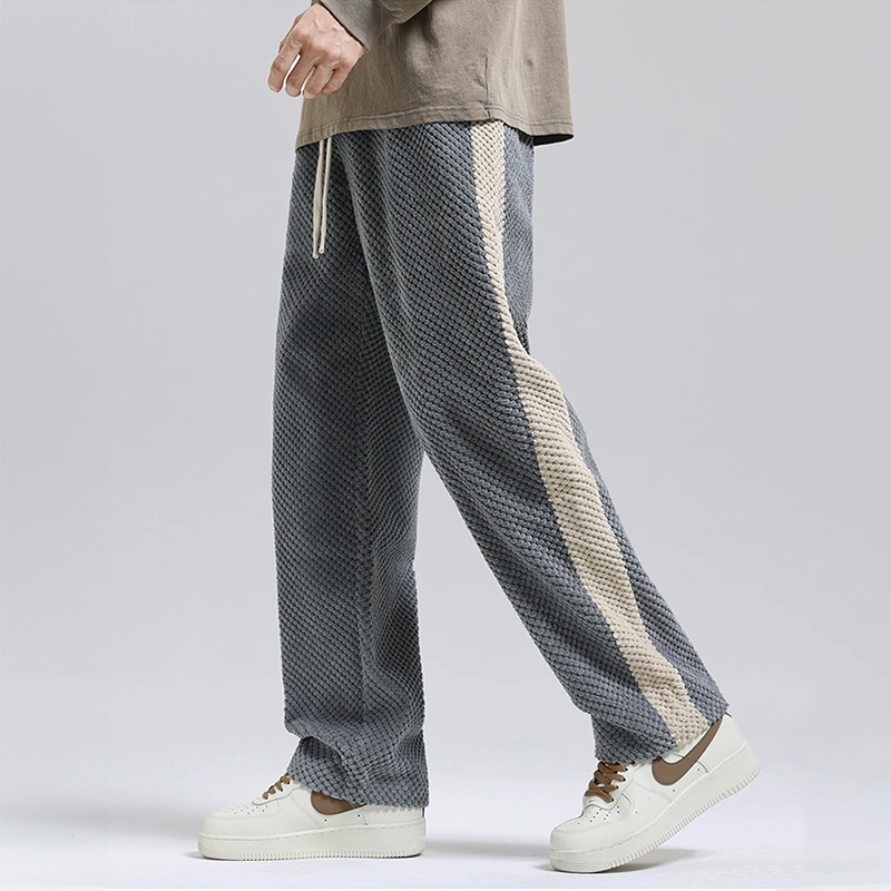 Broek heren | Wafelstructuur met zijstreep