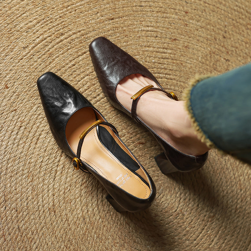 Valeria™ | Tacones slingback de cuero elegantes
