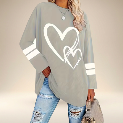 Faloria - Oversized Sweatshirt voor Dames met Hartprint
