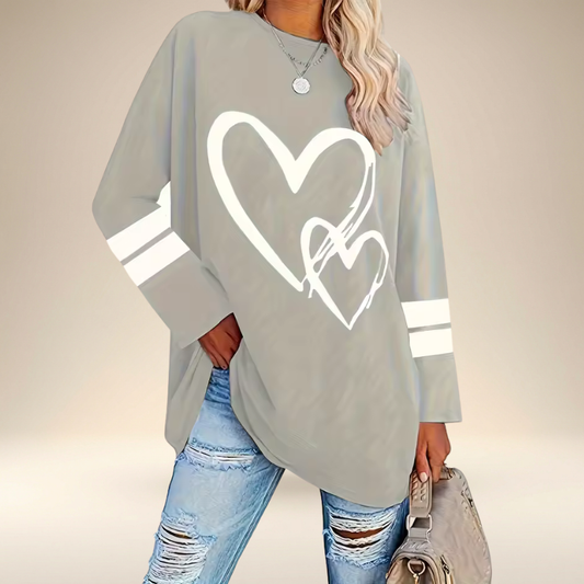 Faloria - Oversized Sweatshirt voor Dames met Hartprint
