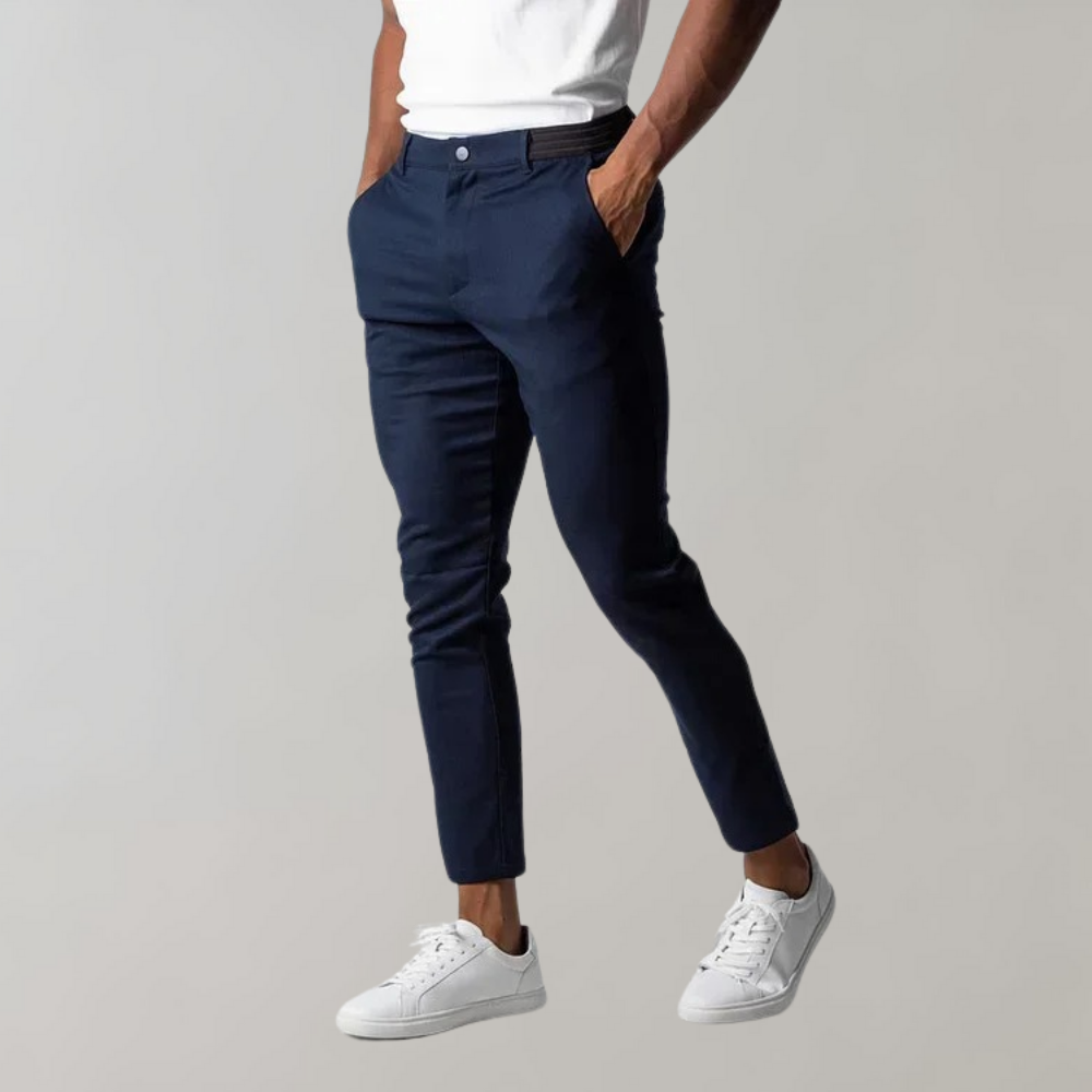 Men’s Slim Fit Chino Trousers Stretch Cotton Smart Casual Tailored Pants