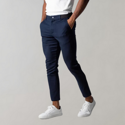 Men’s Slim Fit Chino Trousers Stretch Cotton Smart Casual Tailored Pants