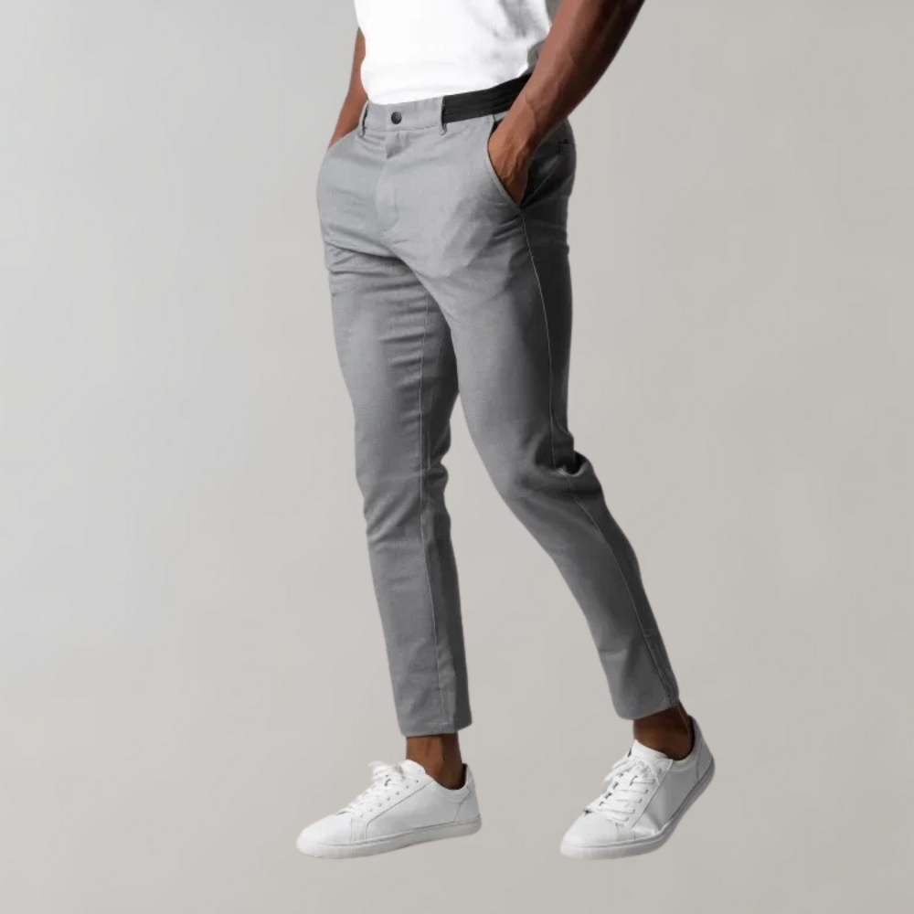 Men’s Slim Fit Chino Trousers Stretch Cotton Smart Casual Tailored Pants