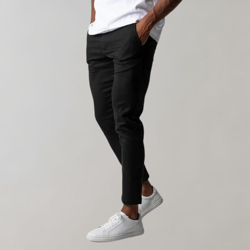 Men’s Slim Fit Chino Trousers Stretch Cotton Smart Casual Tailored Pants