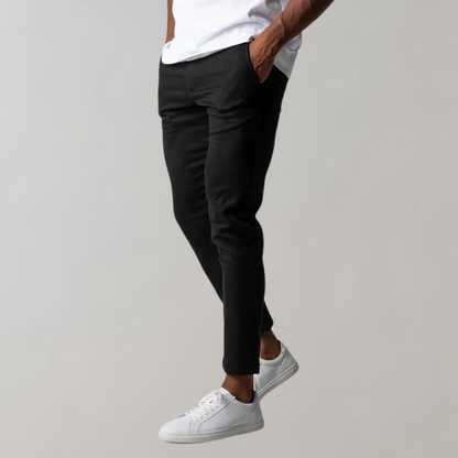 Men’s Slim Fit Chino Trousers Stretch Cotton Smart Casual Tailored Pants