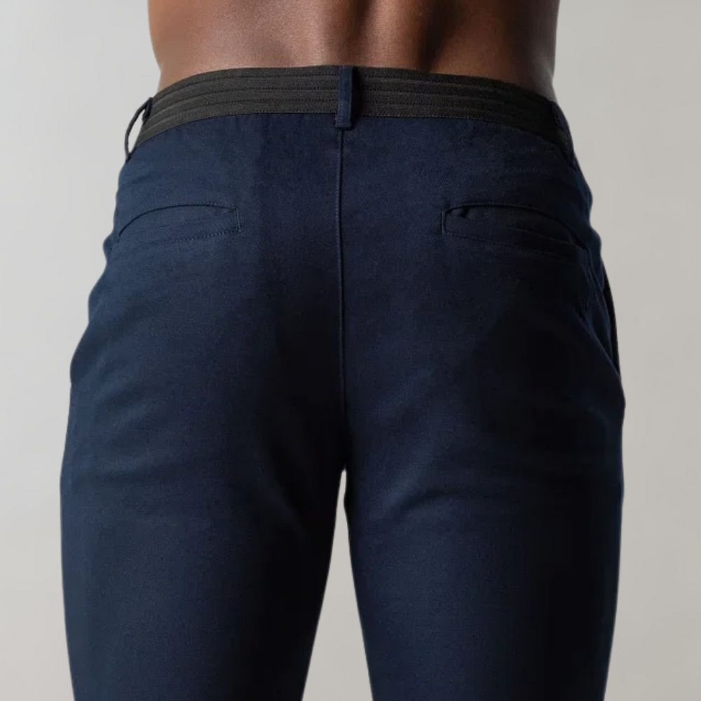 Men’s Slim Fit Chino Trousers Stretch Cotton Smart Casual Tailored Pants