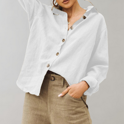 Chemisier aspect lin pour femme