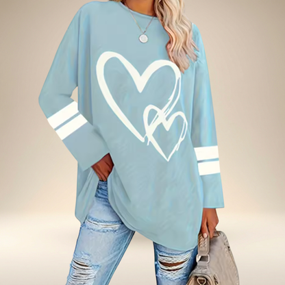 Faloria - Oversized Sweatshirt voor Dames met Hartprint
