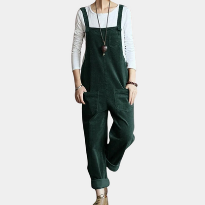 Women’s Corduroy Jumpsuit – Relaxed Fit Casual Stylish Wide Leg Comfortable Everyday Outfit
