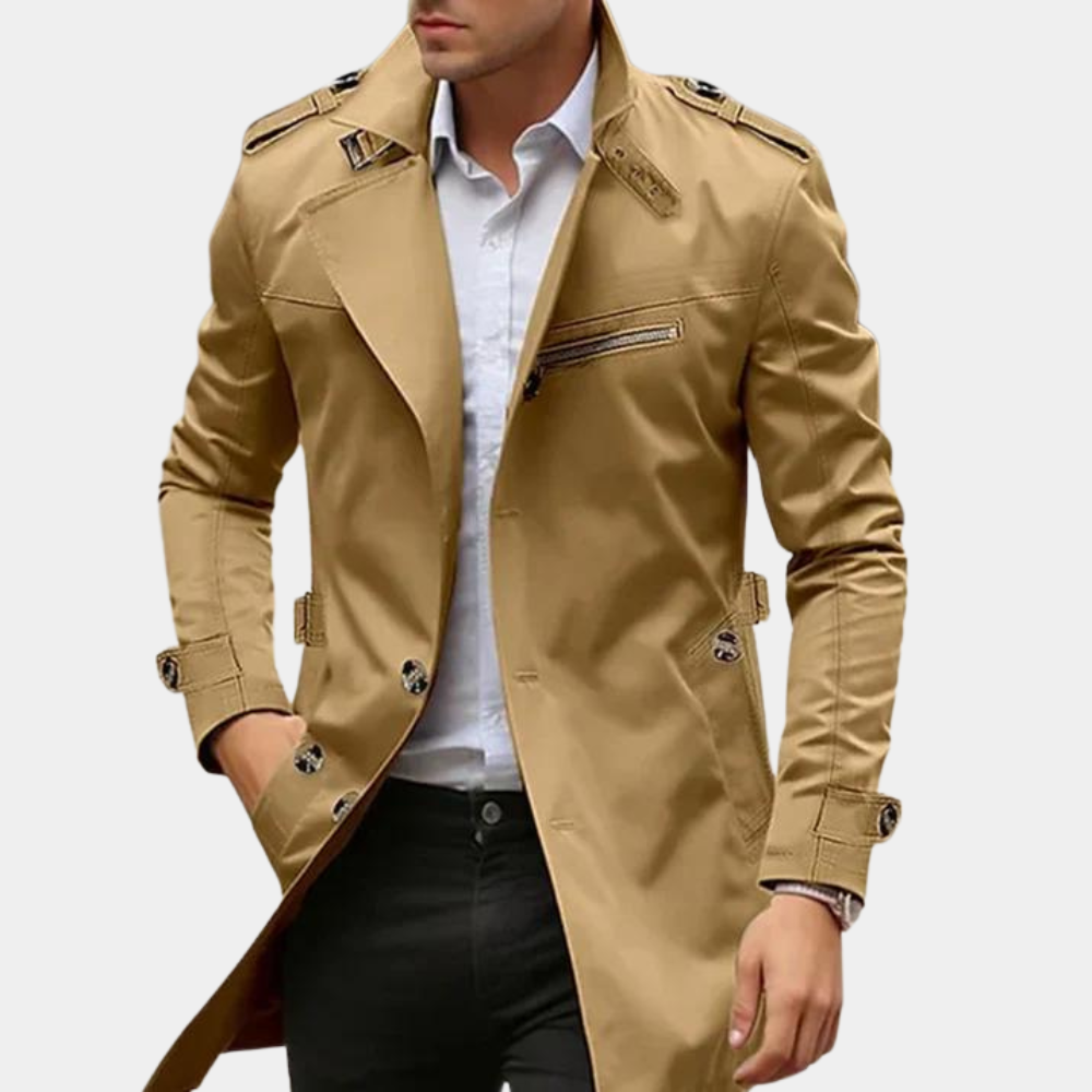 Palmer | Slim Fit Double Breasted Trench Coat Men