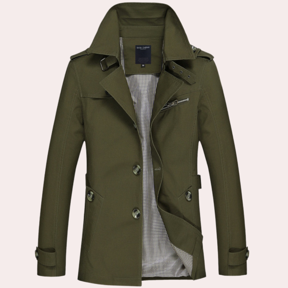 Palmer | slim fit dwurzędowy Trench coat Men