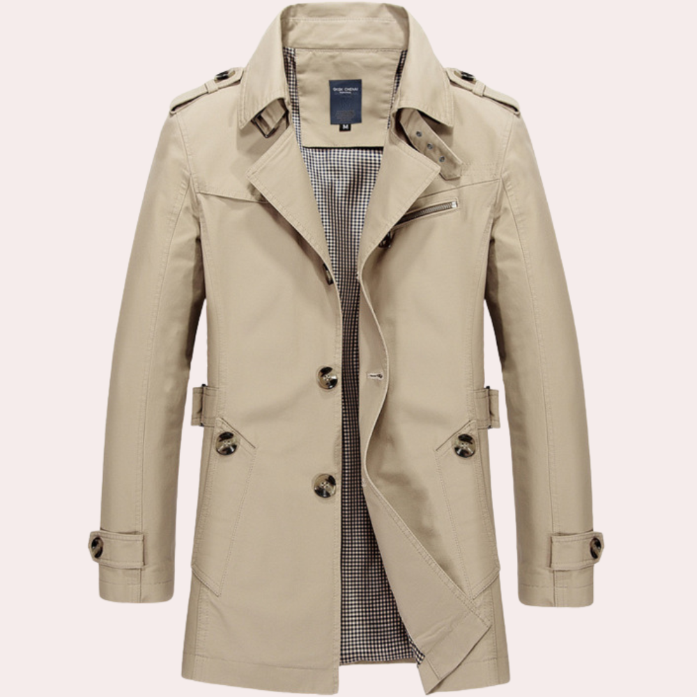 Palmer | slim fit dwurzędowy Trench coat Men