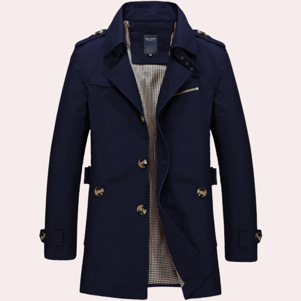 Palmer | slim fit dwurzędowy Trench coat Men