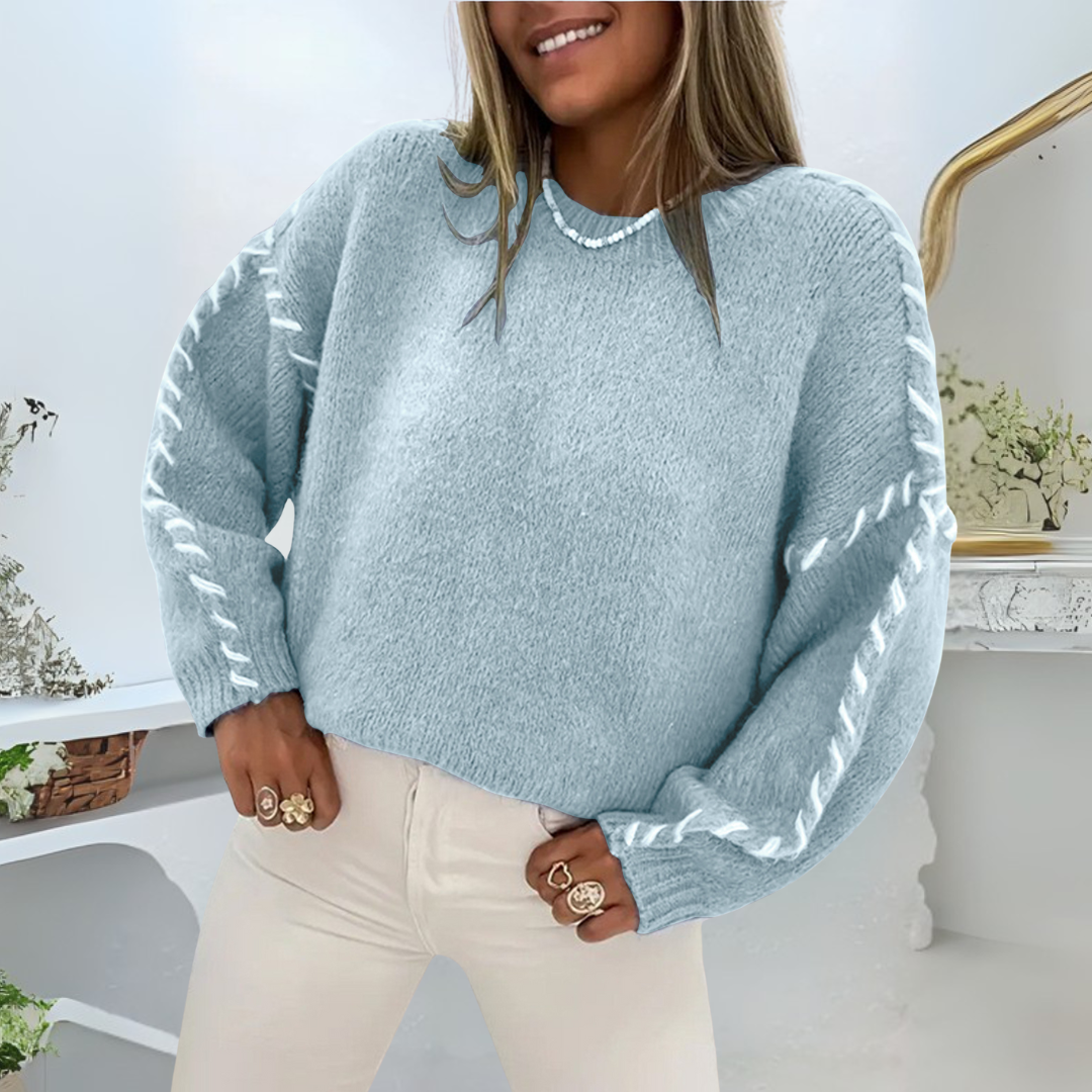 Cozy Long-Sleeve Round-Neck Knit Sweater