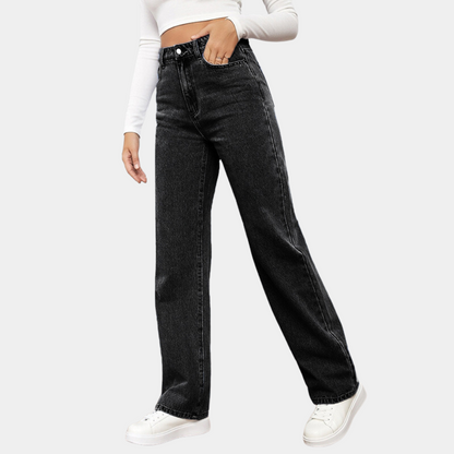 Elegant Denim Bukser med Høj Talje – Forførende Stil og Komfort