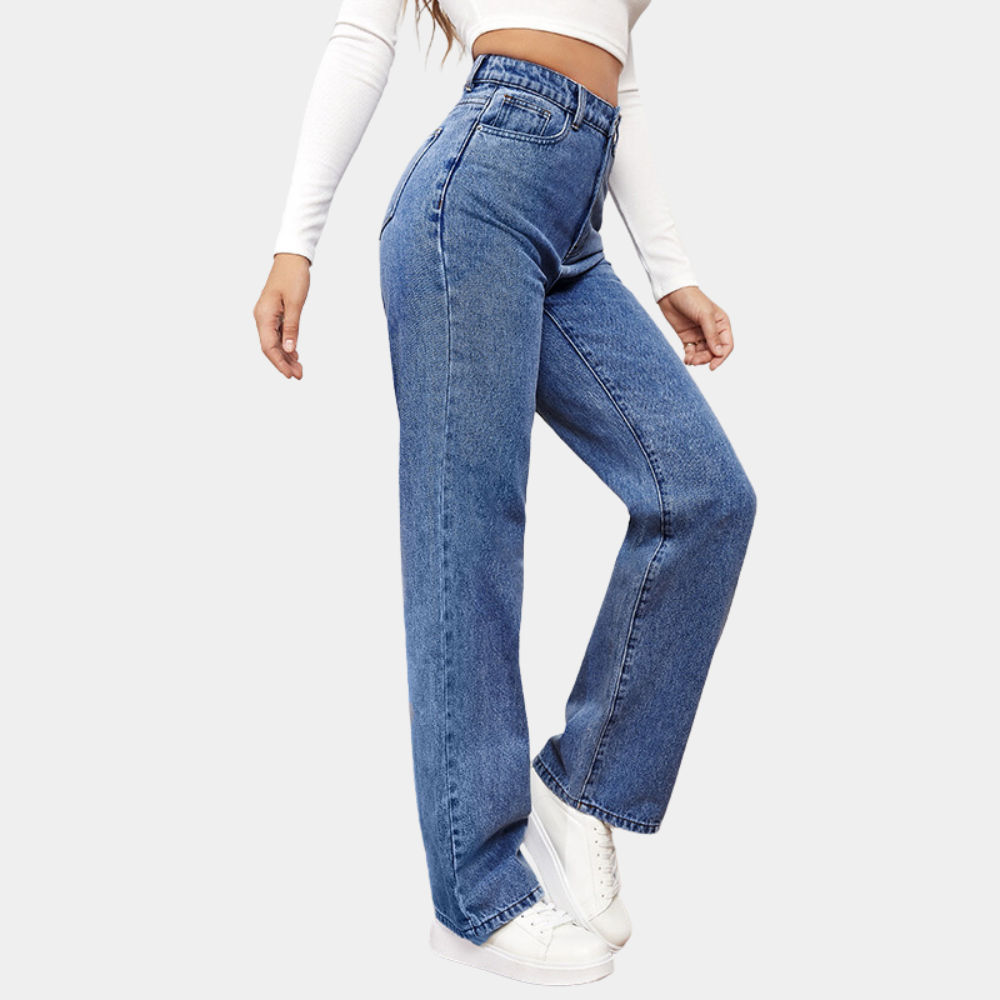 Elegant Denim Bukser med Høj Talje – Forførende Stil og Komfort