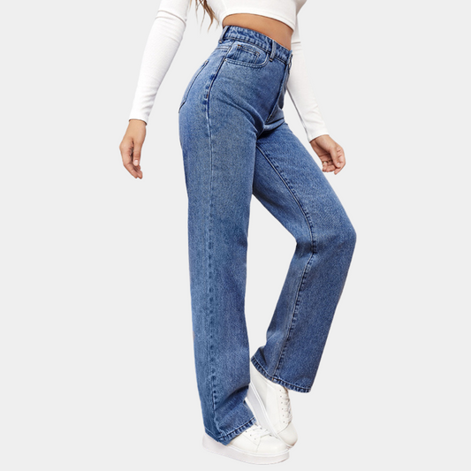 Elegant Denim Bukser med Høj Talje – Forførende Stil og Komfort