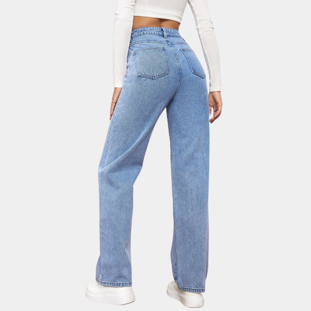 Elegant Denim Bukser med Høj Talje – Forførende Stil og Komfort