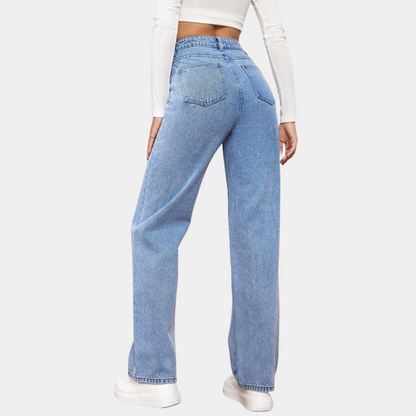 Elegant Denim Bukser med Høj Talje – Forførende Stil og Komfort