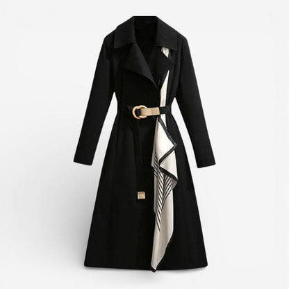 Kalina – Double Breasted Belted Coat with Lapel Collar