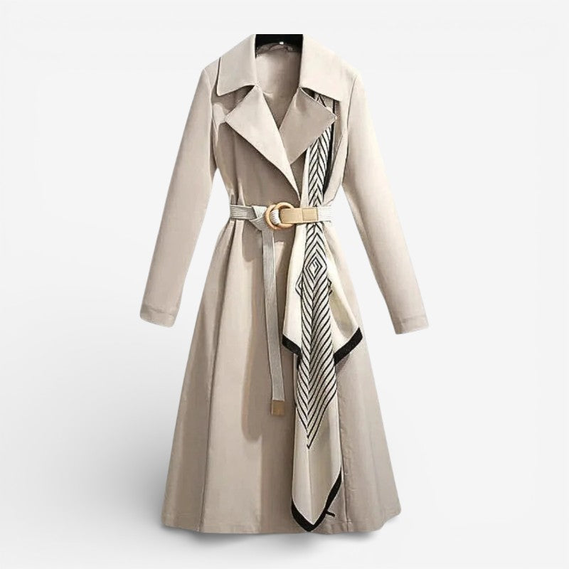 Kalina – Double Breasted Belted Coat with Lapel Collar