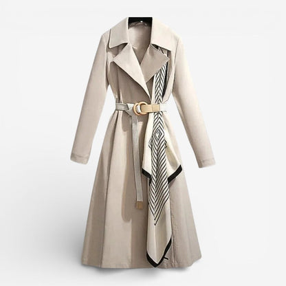 Kalina – Double Breasted Belted Coat with Lapel Collar