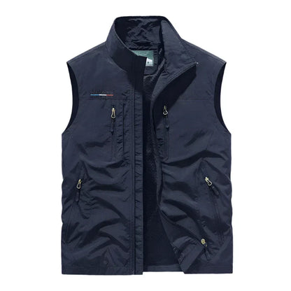 Mężczyźni | Kamizelka Nylonowa z Wieloma Kieszeniami | Bez Rękawów | Styl Casual | Lato